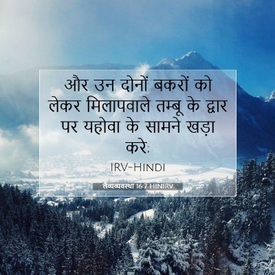 Picture 07 - लैव्यव्यवस्था 16:7 HINIRV - और उन दोनों बकरों - Bible Verse Picture