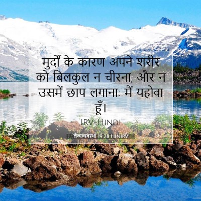 Picture 07 - लैव्यव्यवस्था 19:28 HINIRV - मुर्दों के कारण - Bible Verse Picture