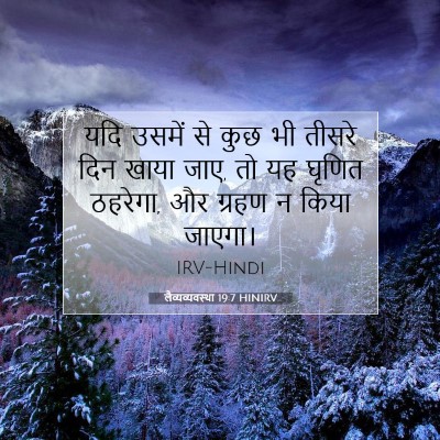 Picture 07 - लैव्यव्यवस्था 19:7 HINIRV - यदि उसमें से कुछ भी - Bible Verse Picture