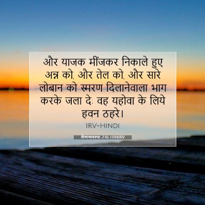 Picture 07 - लैव्यव्यवस्था 2:16 HINIRV - और याजक मींजकर - Bible Verse Picture