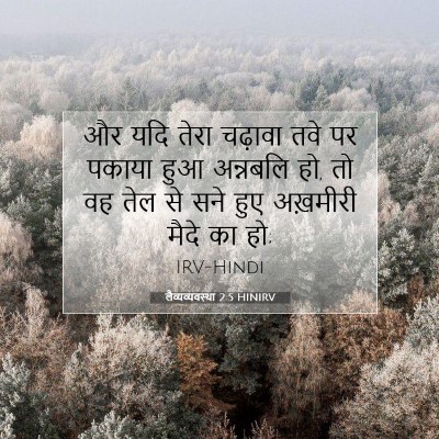 Picture 07 - लैव्यव्यवस्था 2:5 HINIRV - और यदि तेरा चढ़ावा - Bible Verse Picture