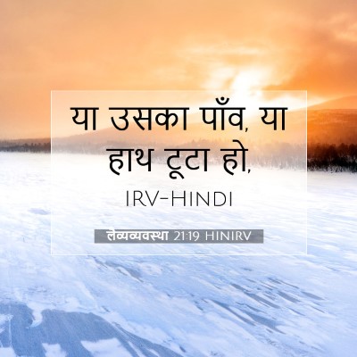 Picture 07 - लैव्यव्यवस्था 21:19 HINIRV - या उसका पाँव, या - Bible Verse Picture