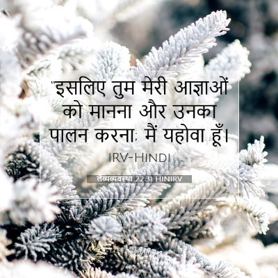 Picture 07 - लैव्यव्यवस्था 22:31 HINIRV - “इसलिए तुम मेरी - Bible Verse Picture