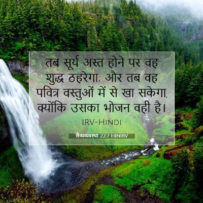 Picture 07 - लैव्यव्यवस्था 22:7 HINIRV - तब सूर्य अस्त होने - Bible Verse Picture