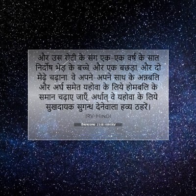 Picture 07 - लैव्यव्यवस्था 23:18 HINIRV - और उस रोटी के संग - Bible Verse Picture