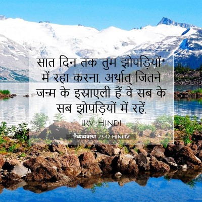 Picture 07 - लैव्यव्यवस्था 23:42 HINIRV - सात दिन तक तुम - Bible Verse Picture