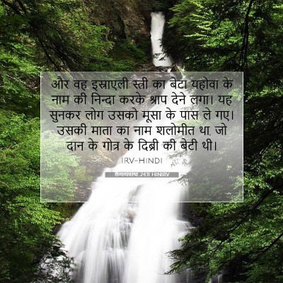 Picture 07 - लैव्यव्यवस्था 24:11 HINIRV - और वह इस्राएली - Bible Verse Picture