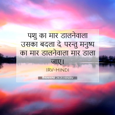 Picture 07 - लैव्यव्यवस्था 24:21 HINIRV - पशु का मार - Bible Verse Picture