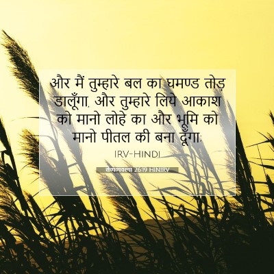 Picture 07 - लैव्यव्यवस्था 26:19 HINIRV - और मैं तुम्हारे बल - Bible Verse Picture