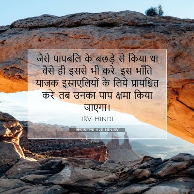 Picture 07 - लैव्यव्यवस्था 4:20 HINIRV - जैसे पापबलि के - Bible Verse Picture