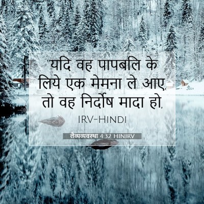 Picture 07 - लैव्यव्यवस्था 4:32 HINIRV - “यदि वह पापबलि के - Bible Verse Picture
