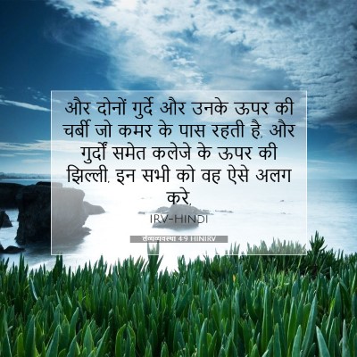 Picture 07 - लैव्यव्यवस्था 4:9 HINIRV - और दोनों गुर्दे और - Bible Verse Picture