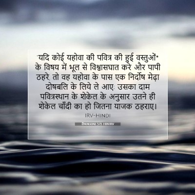 Picture 07 - लैव्यव्यवस्था 5:15 HINIRV - “यदि कोई यहोवा की - Bible Verse Picture