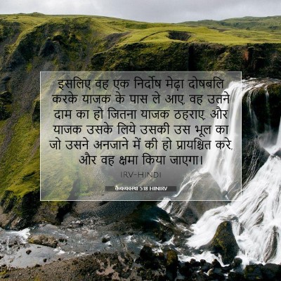 Picture 07 - लैव्यव्यवस्था 5:18 HINIRV - इसलिए वह एक - Bible Verse Picture