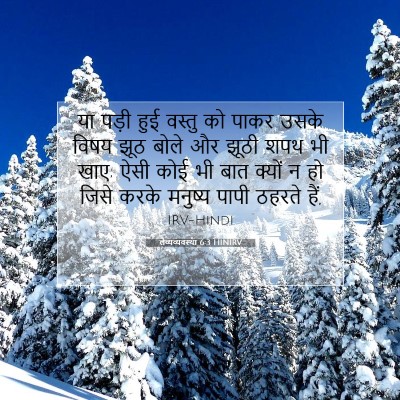 Picture 07 - लैव्यव्यवस्था 6:3 HINIRV - या पड़ी हुई वस्तु - Bible Verse Picture