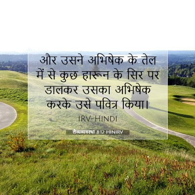 Picture 07 - लैव्यव्यवस्था 8:12 HINIRV - और उसने अभिषेक के - Bible Verse Picture