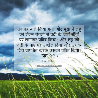 Picture 07 - लैव्यव्यवस्था 8:15 HINIRV - तब वह बलि किया गया, - Bible Verse Picture