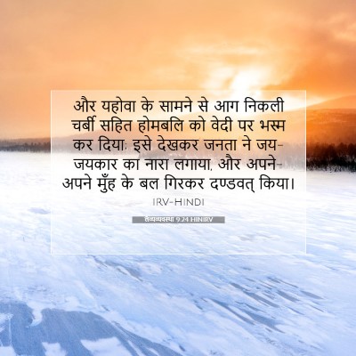 Picture 07 - लैव्यव्यवस्था 9:24 HINIRV - और यहोवा के सामने - Bible Verse Picture