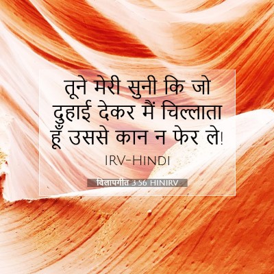 Picture 07 - विलापगीत 3:56 HINIRV - तूने मेरी सुनी कि - Bible Verse Picture