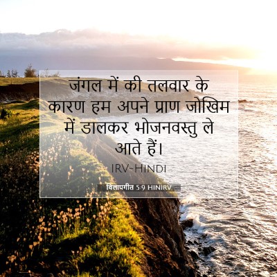 Picture 07 - विलापगीत 5:9 HINIRV - जंगल में की तलवार - Bible Verse Picture