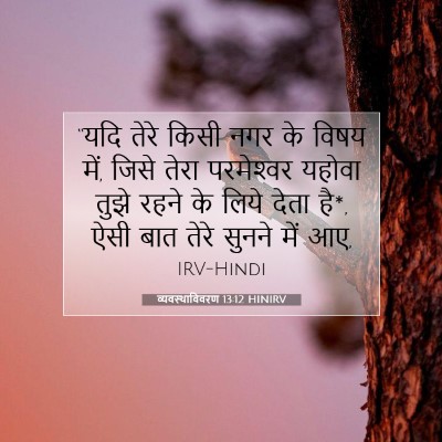 Picture 07 - व्यवस्थाविवरण 13:12 HINIRV - “यदि तेरे किसी नगर - Bible Verse Picture