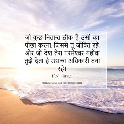 Picture 07 - व्यवस्थाविवरण 16:20 HINIRV - जो कुछ नितान्त ठीक - Bible Verse Picture
