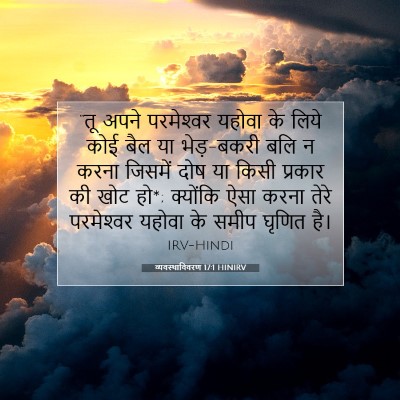 Picture 07 - व्यवस्थाविवरण 17:1 HINIRV - “तू अपने - Bible Verse Picture