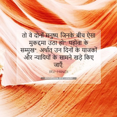 Picture 07 - व्यवस्थाविवरण 19:17 HINIRV - तो वे दोनों मनुष्य, - Bible Verse Picture