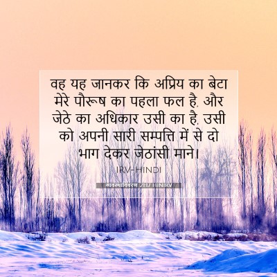 Picture 07 - व्यवस्थाविवरण 21:17 HINIRV - वह यह जानकर कि - Bible Verse Picture