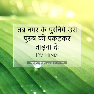 Picture 07 - व्यवस्थाविवरण 22:18 HINIRV - तब नगर के पुरनिये - Bible Verse Picture