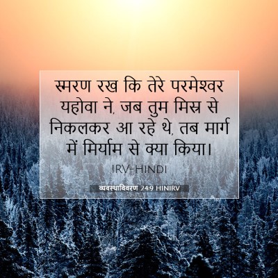 Picture 07 - व्यवस्थाविवरण 24:9 HINIRV - स्मरण रख कि तेरे - Bible Verse Picture