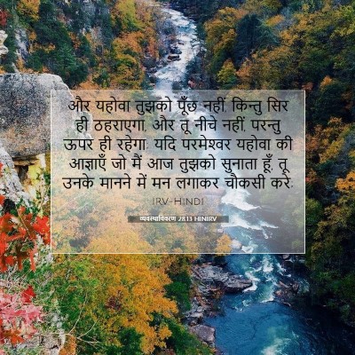 Picture 07 - व्यवस्थाविवरण 28:13 HINIRV - और यहोवा तुझको - Bible Verse Picture
