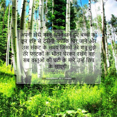Picture 07 - व्यवस्थाविवरण 28:57 HINIRV - अपनी खेरी, वरन् - Bible Verse Picture