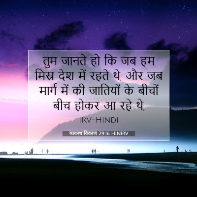 Picture 07 - व्यवस्थाविवरण 29:16 HINIRV - तुम जानते हो कि जब - Bible Verse Picture