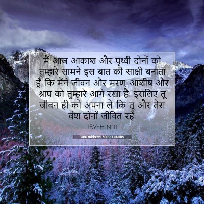 Picture 07 - व्यवस्थाविवरण 30:19 HINIRV - मैं आज आकाश और - Bible Verse Picture