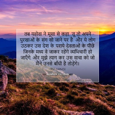 Picture 07 - व्यवस्थाविवरण 31:16 HINIRV - तब यहोवा ने मूसा से - Bible Verse Picture