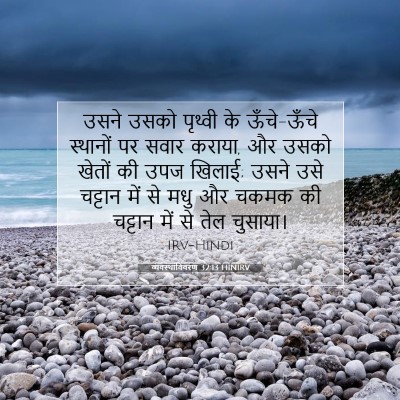 Picture 07 - व्यवस्थाविवरण 32:13 HINIRV - उसने उसको पृथ्वी - Bible Verse Picture