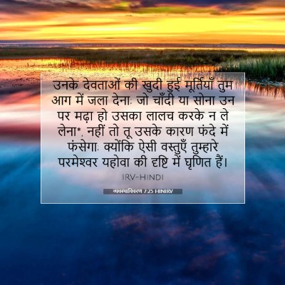 Picture 07 - व्यवस्थाविवरण 7:25 HINIRV - उनके देवताओं की - Bible Verse Picture