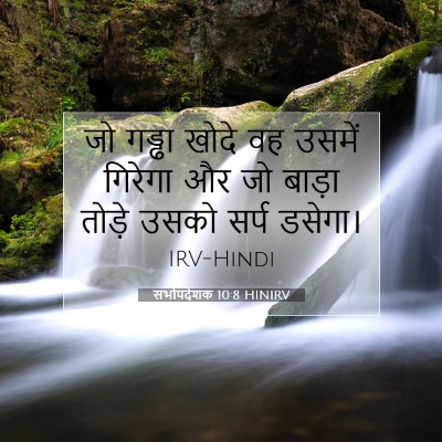 Picture 07 - सभोपदेशक 10:8 HINIRV - जो गड्ढा खोदे वह - Bible Verse Picture