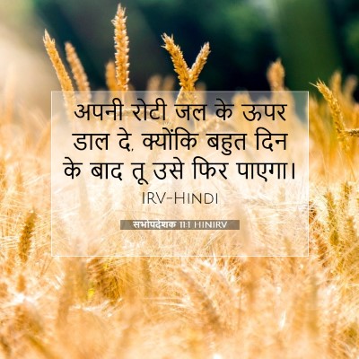 Picture 07 - सभोपदेशक 11:1 HINIRV - अपनी रोटी जल के ऊपर - Bible Verse Picture