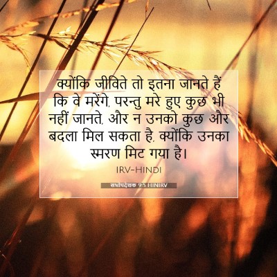 Picture 07 - सभोपदेशक 9:5 HINIRV - क्योंकि जीविते तो - Bible Verse Picture