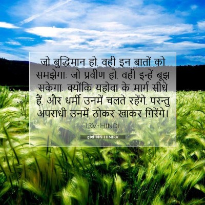 Picture 07 - होशे 14:9 HINIRV - जो बुद्धिमान हो, - Bible Verse Picture