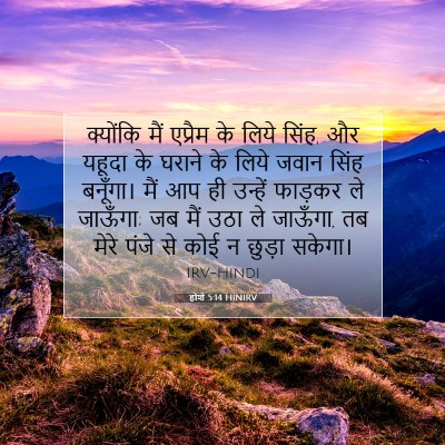 Picture 07 - होशे 5:14 HINIRV - क्योंकि मैं - Bible Verse Picture