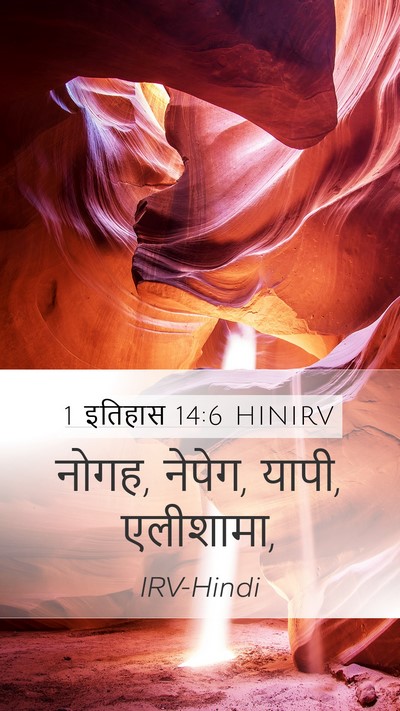 1 इतिहास 14:6 HINIRV Mobile Phone Wallpaper - नोगह, नेपेग, यापी, - Mobile Bible Verse Wallpaper