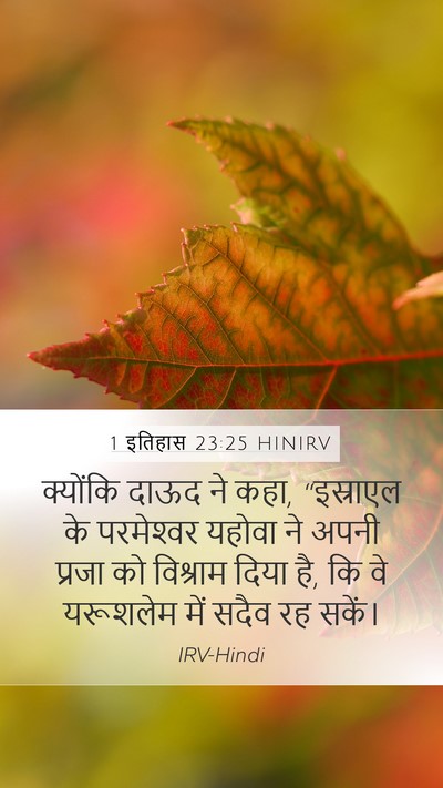 1 इतिहास 23:25 HINIRV Bible Verse Image