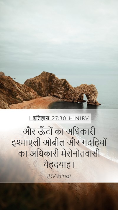 1 इतिहास 27:30 HINIRV Mobile Phone Wallpaper - और ऊँटों का - Mobile Bible Verse Wallpaper