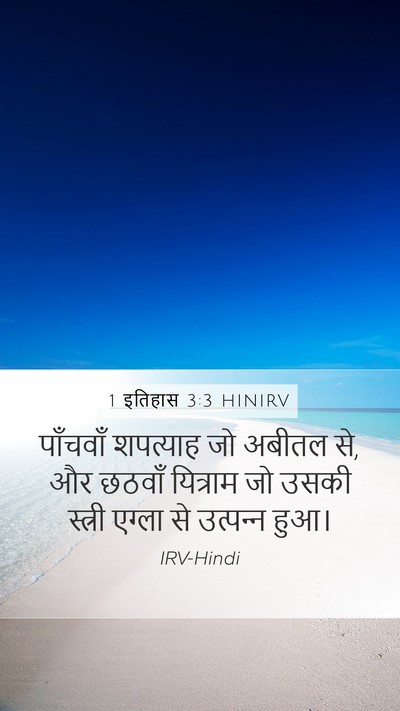 1 इतिहास 3:3 HINIRV Mobile Phone Wallpaper - पाँचवाँ शपत्याह - Mobile Bible Verse Wallpaper