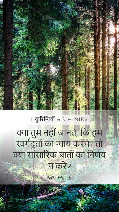 1 कुरिन्थियों 6:3 HINIRV Mobile Phone Wallpaper - क्या तुम नहीं - Mobile Bible Verse Wallpaper