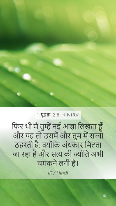 1 यूहन्ना 2:8 HINIRV Bible Verse Image