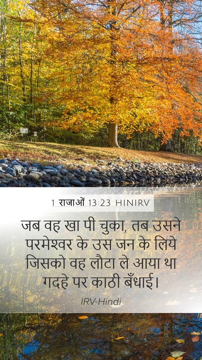1 राजाओं 13:23 HINIRV Mobile Phone Wallpaper - जब वह खा पी चुका, तब - Mobile Bible Verse Wallpaper